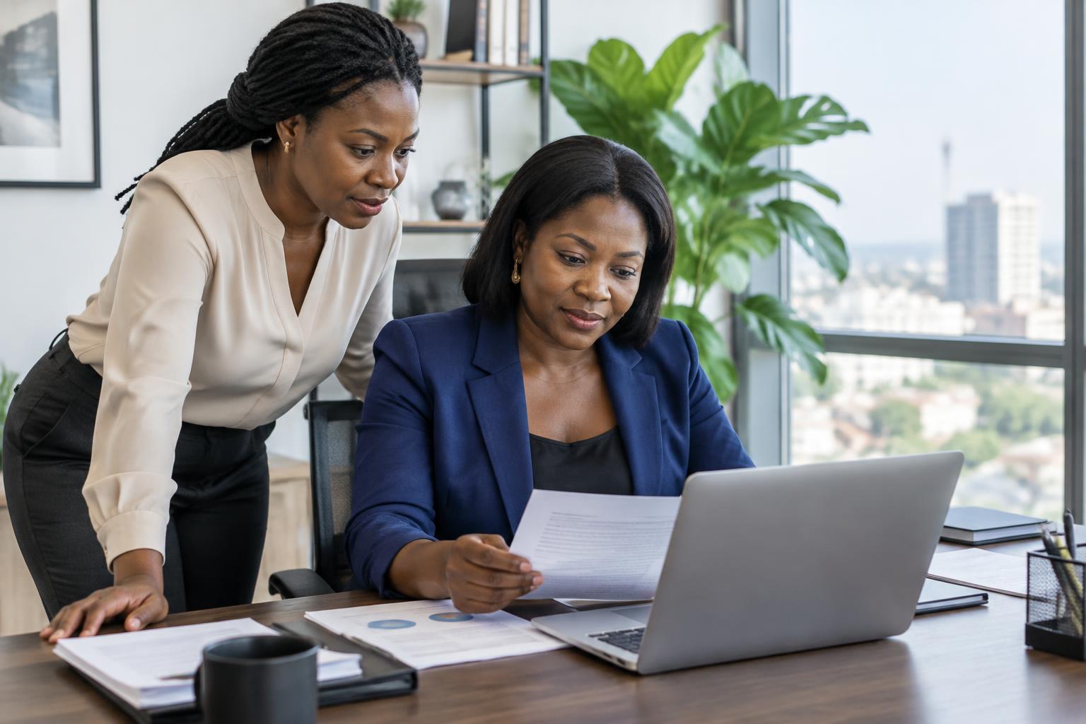 Business professionals connecting in Ghana